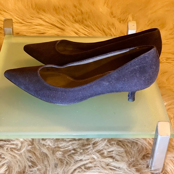 Stuart Weitzman Suede Pointed-Toe Kitten Heel Pump - Picture 2 of 8